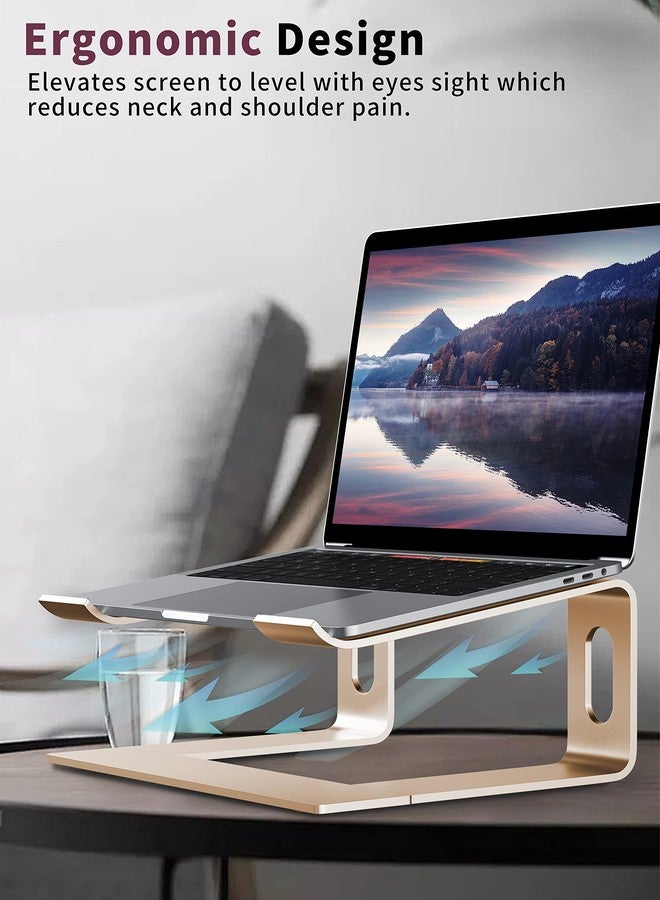 ALASHI Laptop Stand for Desk, Aluminum Computer Riser, Ergonomic Notebook Holder, Detachable Metal Laptops Elevator, PC Cooling Mount Support 10 to 15.6 Inches Notebook, Gold - Image 5